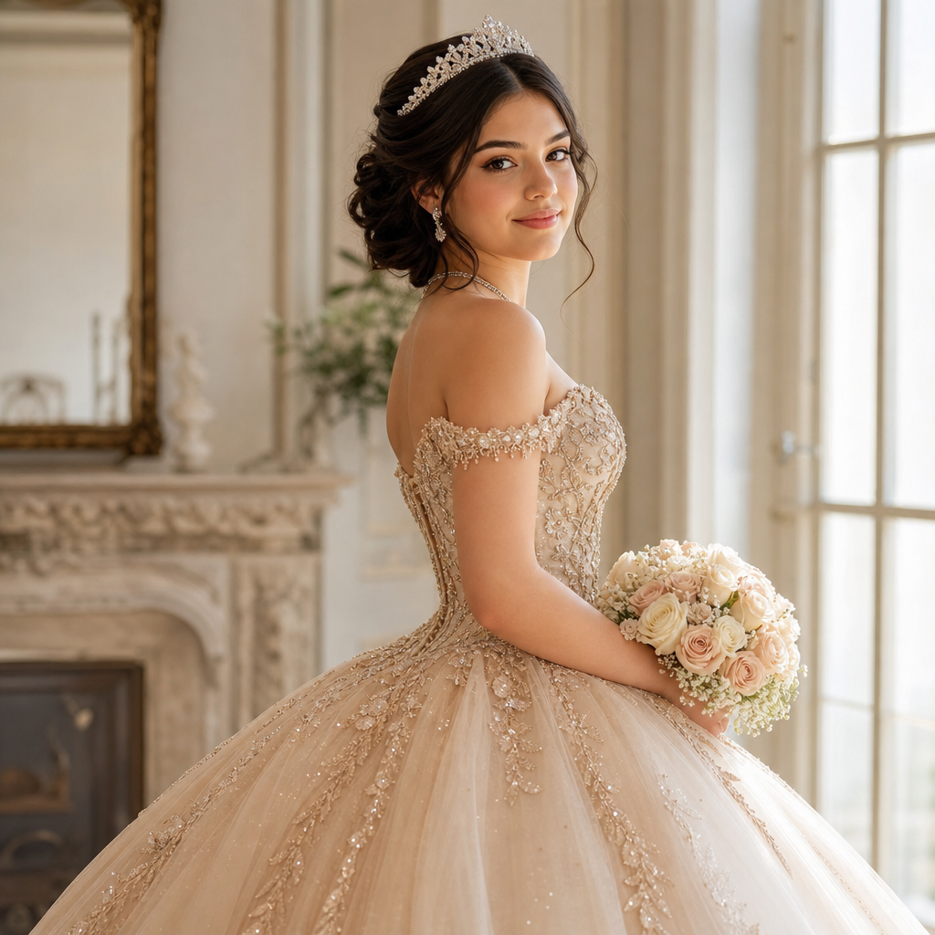 Retrato elegante da debutante