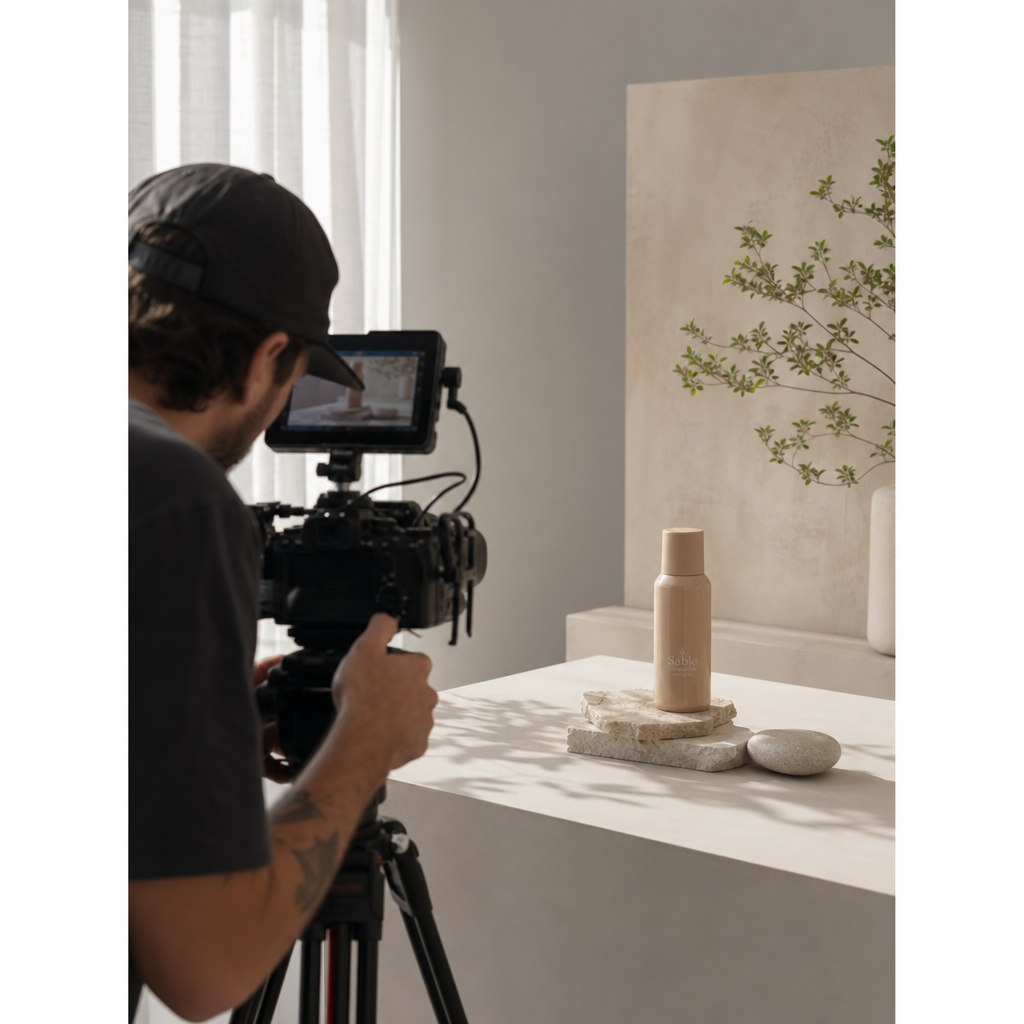 Gravação de vídeo de produto em estúdio